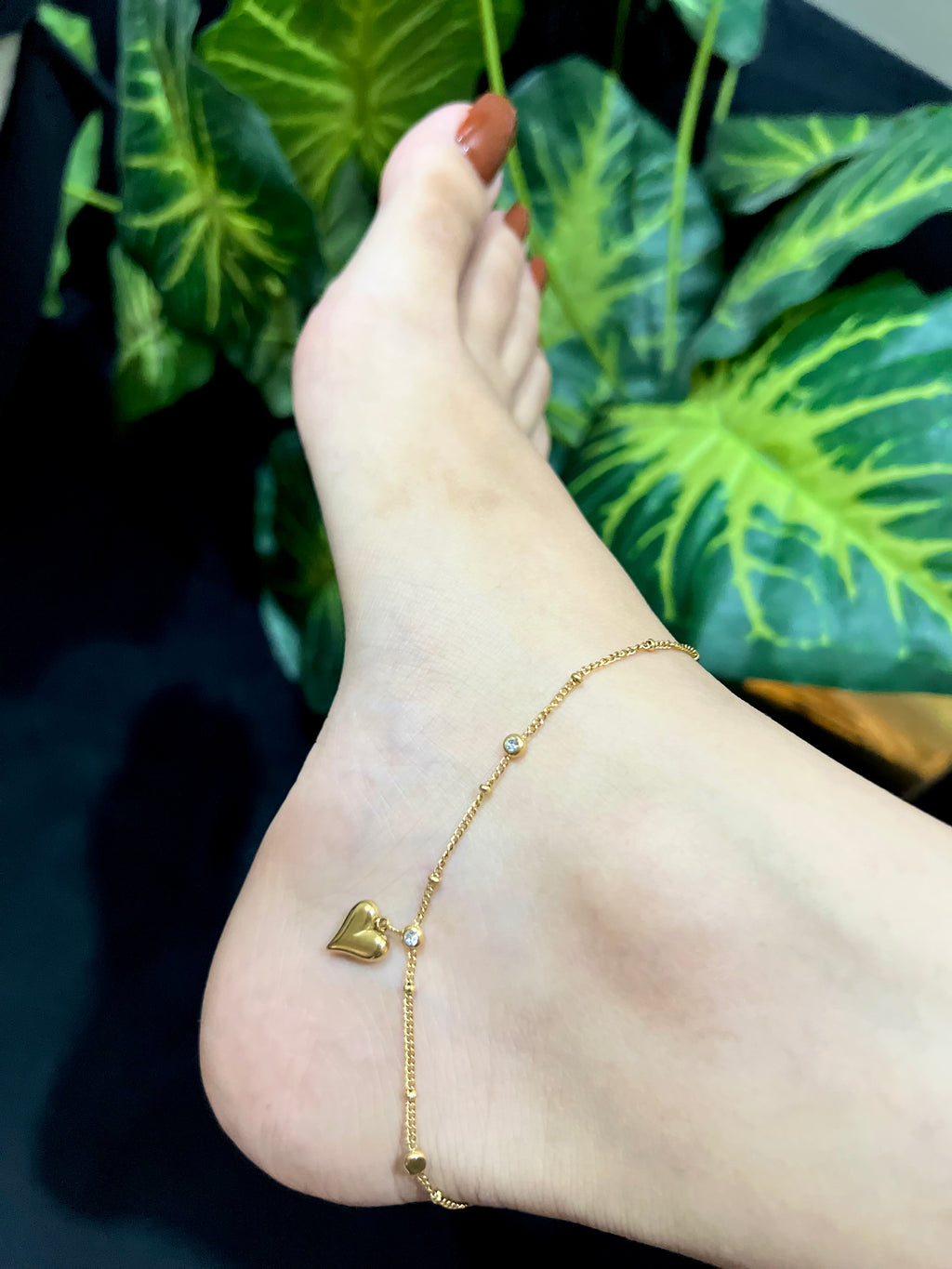 Heart anklet