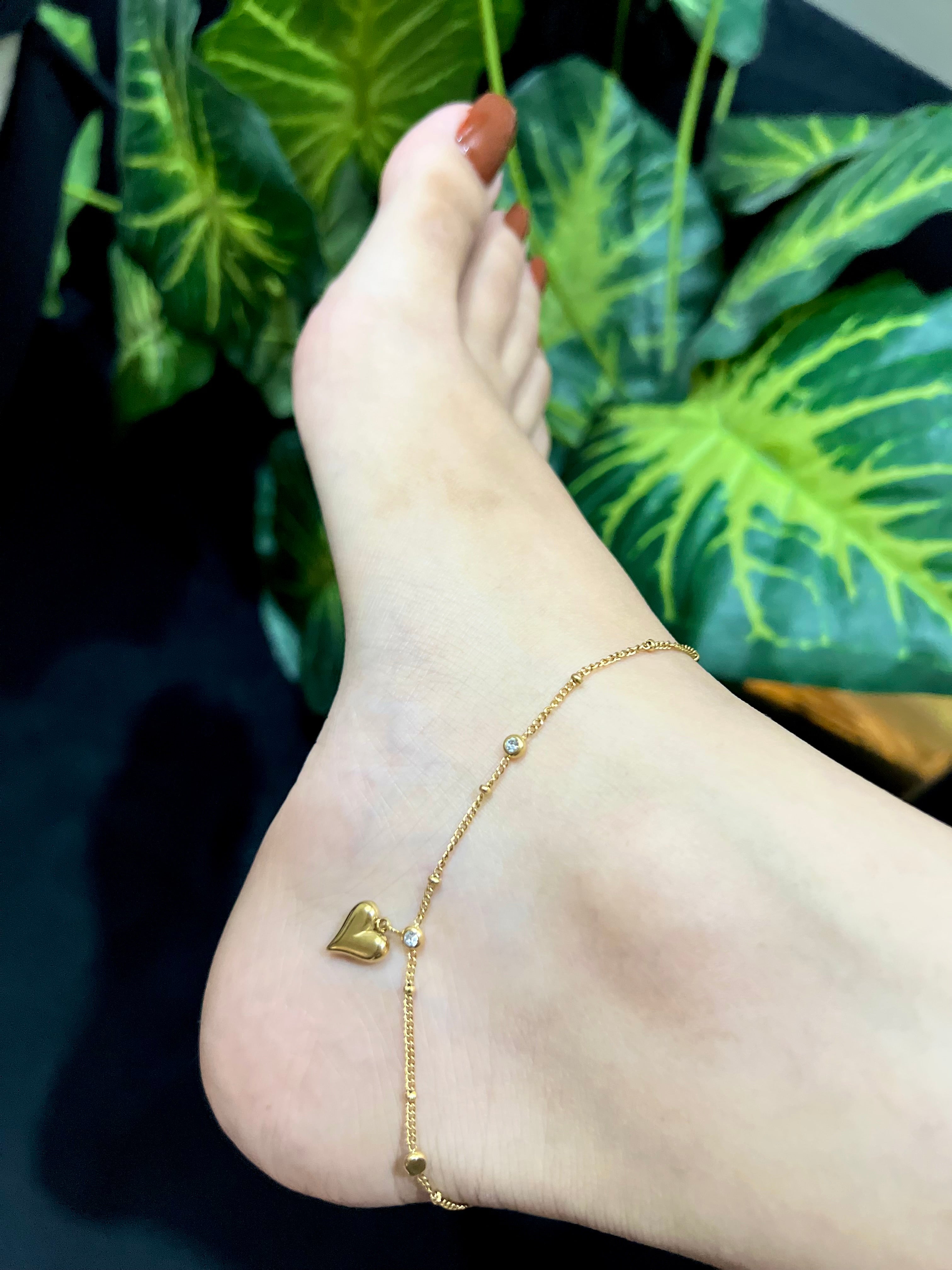 Heart anklet