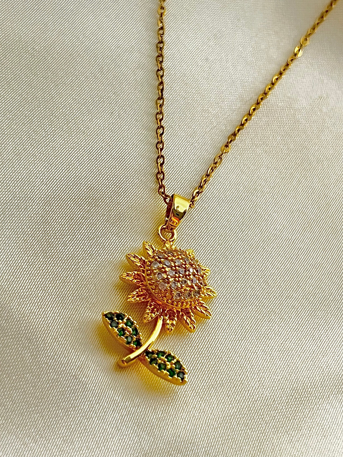 Sunflower Crystal Pendant