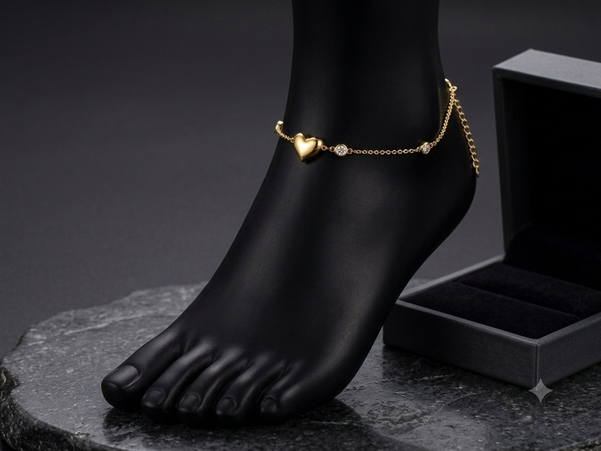 Heart anklet