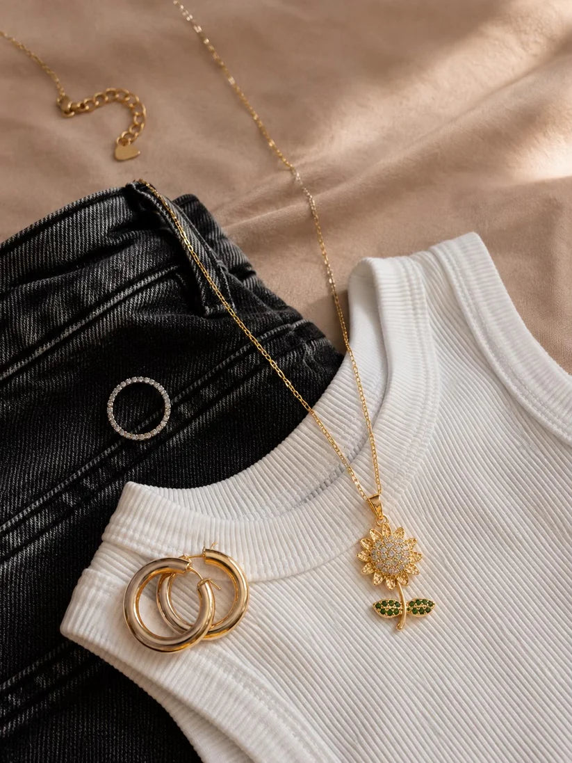 Sunflower Crystal Pendant