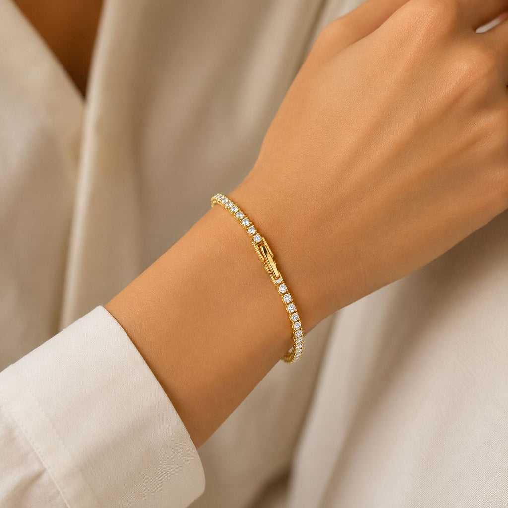 tennis bracelet silver & golden.