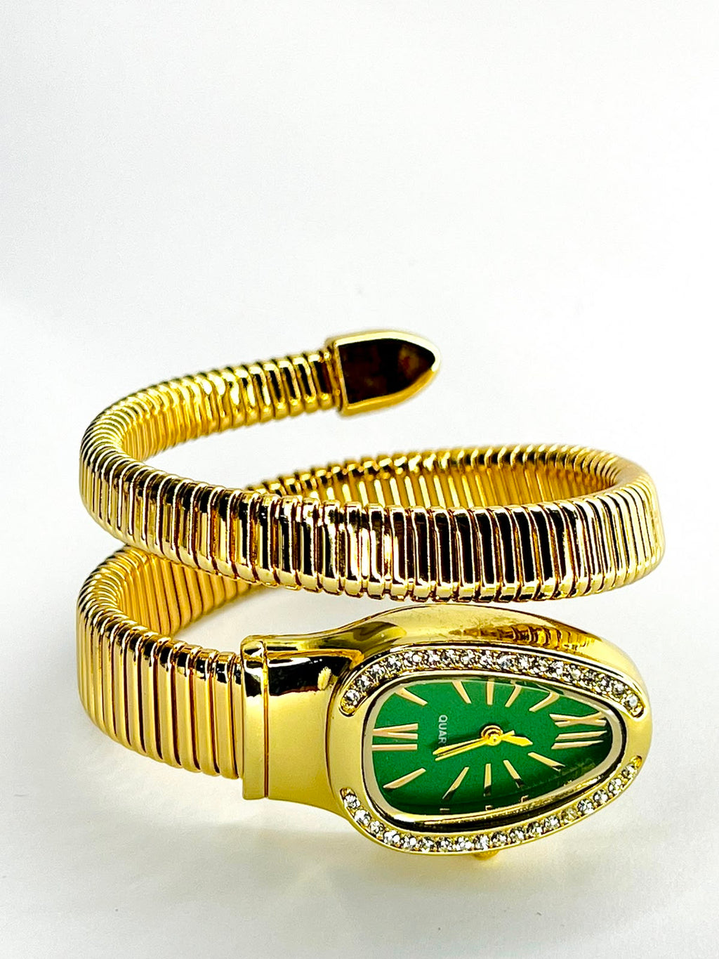 women`s Gold snake wrap watch.