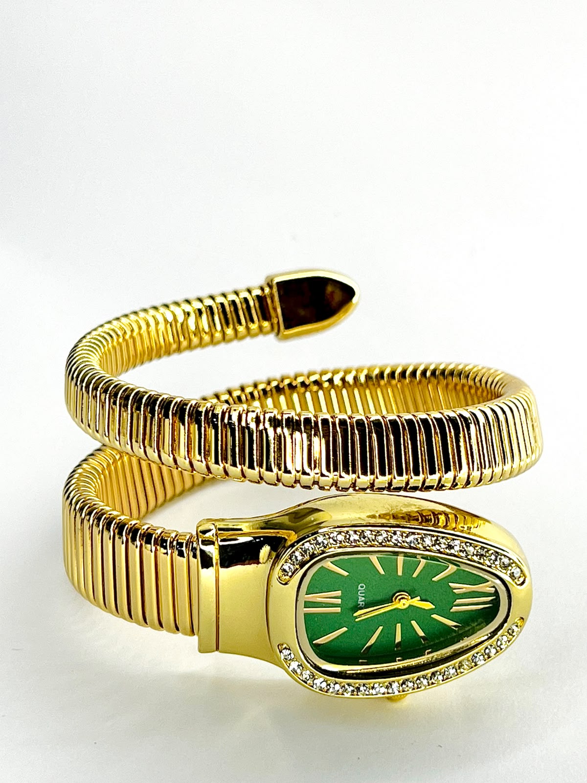 women`s Gold snake wrap watch.