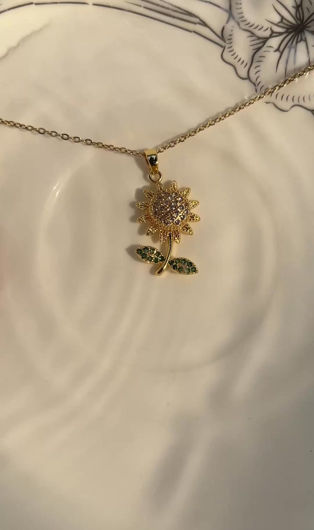 Sunflower Crystal Pendant